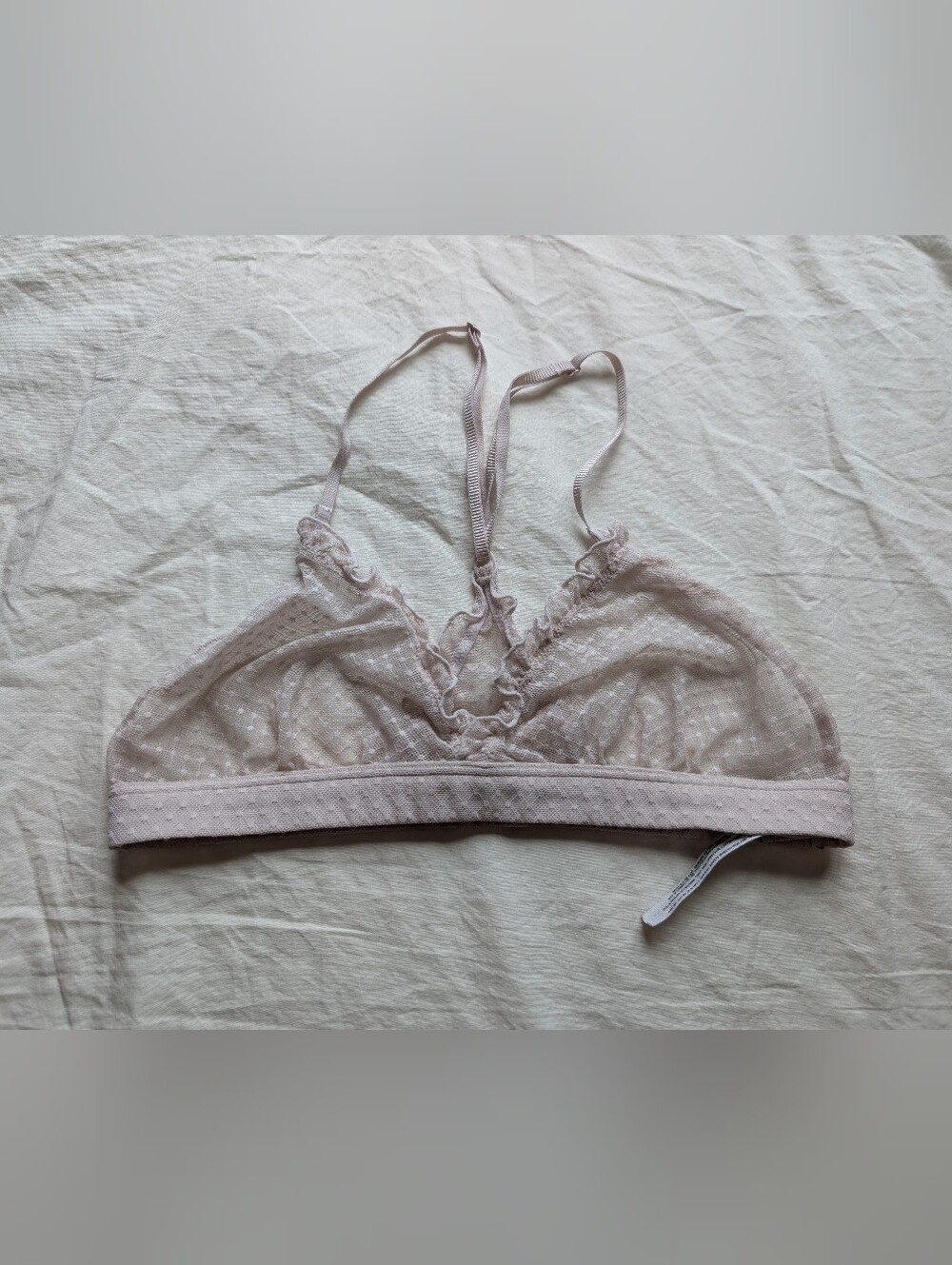 Free People Intimately Lace Racer Bralette Small Blush Pink